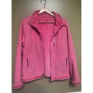 GreenTea Pink Faux-Sherpa Lined Jacket